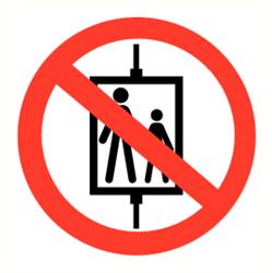 Verboden lift te gebruiken